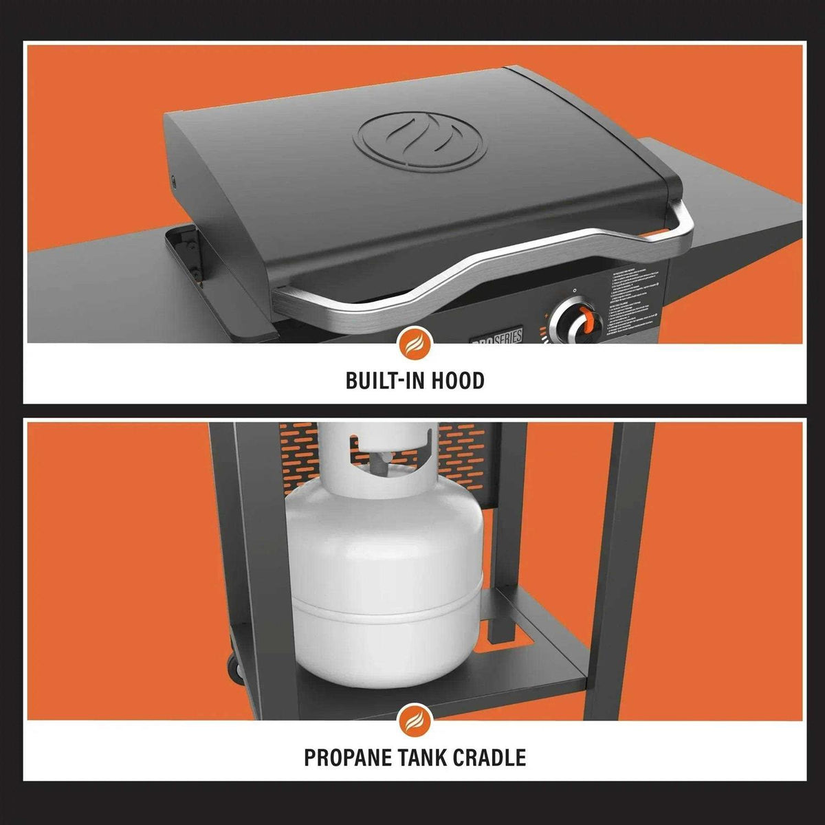 Blackstone Pro Series 2-Burner 22 inch Propane Pedestal Griddle With Hood