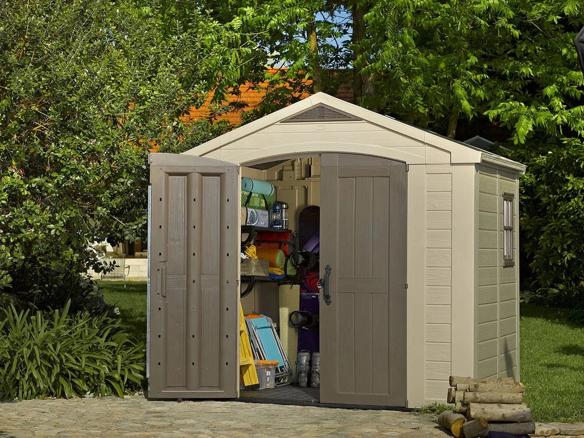 Keter Resin Outdoor Storage Shed, Taupe, 8 x 11 Foot - Factor