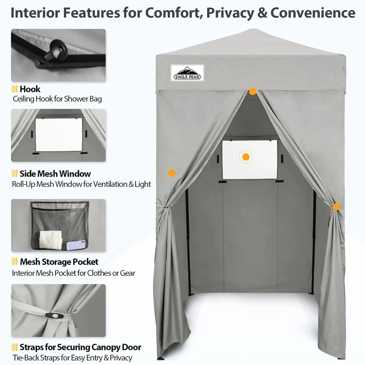 EAGLE PEAK Ultra Compact 4 ft x 4 ft Pop-Up Changing Room Canopy - Flex