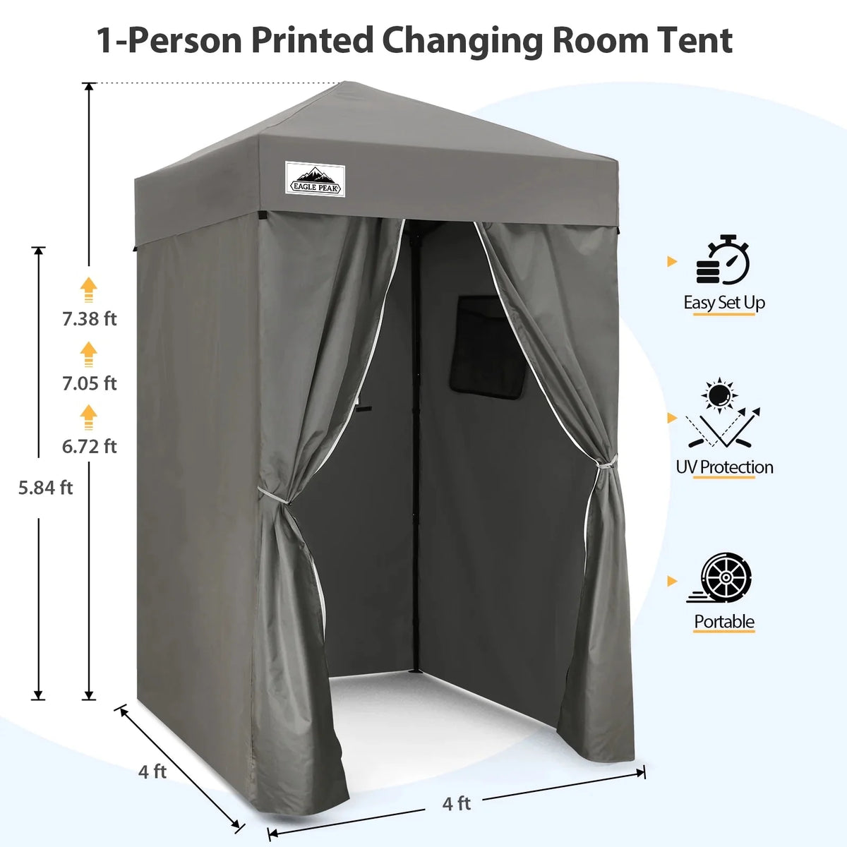 EAGLE PEAK Ultra Compact 4 ft x 4 ft Pop-Up Changing Room Canopy - Flex