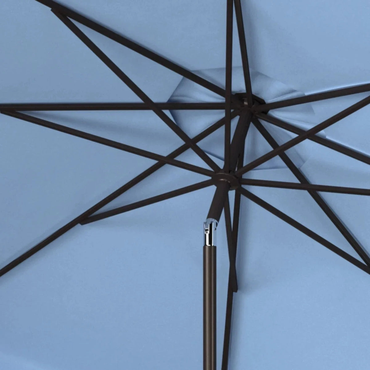 Safavieh Patio Umbrella 9' Crank Tilt Navy/White - Venice