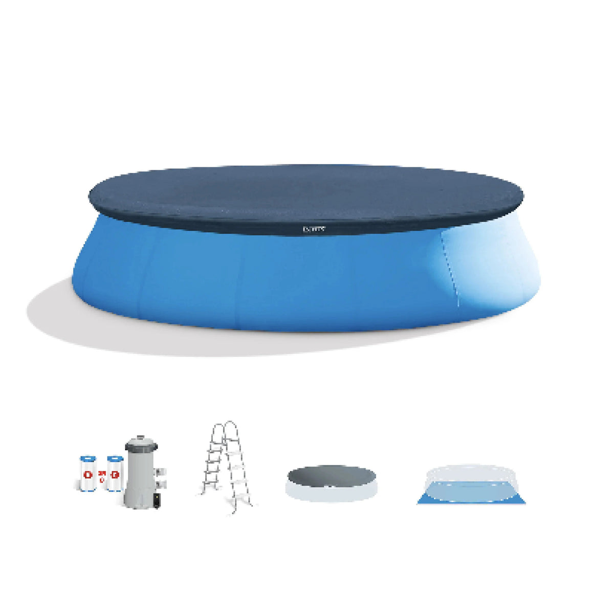 INTEX Easy Set Inflatable Round Pool, 15 ft x 48 in - Filter Pump And Accessories