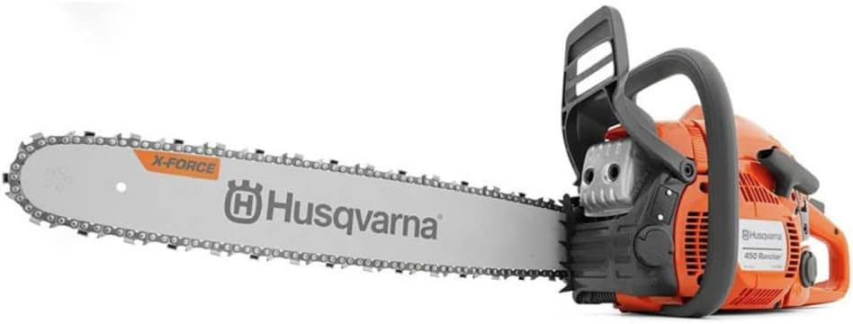 Husqvarna 450 Rancher 20 Inch Gas Chainsaw, 50.2-cc 3.2-HP 2-Cycle X-Torq Engine - 970613120