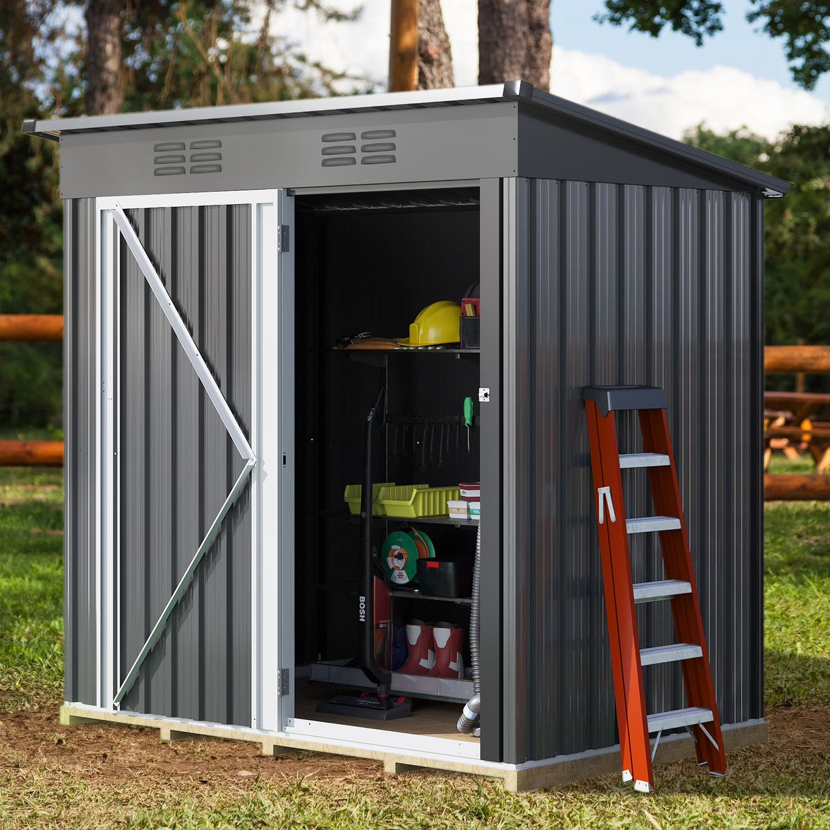 UFORIC Outdoor Storage Shed, 5 x 3 ft, Dark Gray