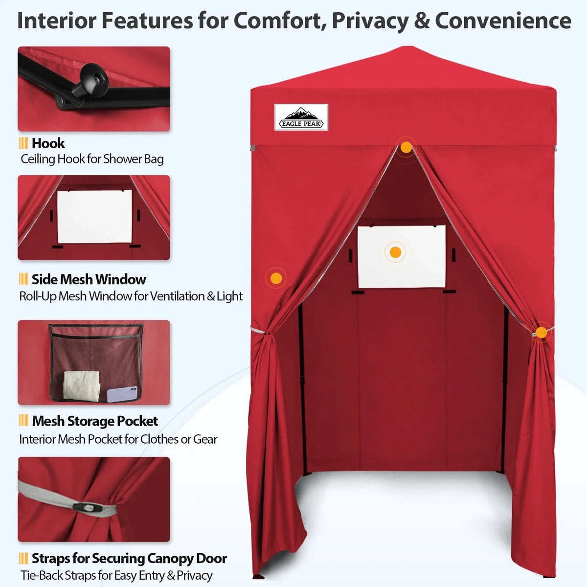 EAGLE PEAK Ultra Compact 4 ft x 4 ft Pop-Up Changing Room Canopy - Flex