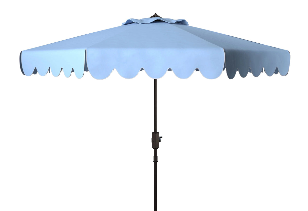 Safavieh Patio Umbrella 9' Crank Tilt Navy/White - Venice