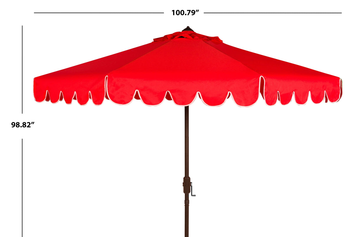 Safavieh Patio Umbrella 9' Crank Tilt Navy/White - Venice