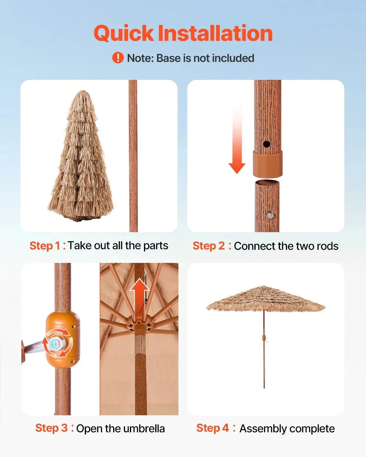 Thatched Tiki Patio Umbrella 9 ft