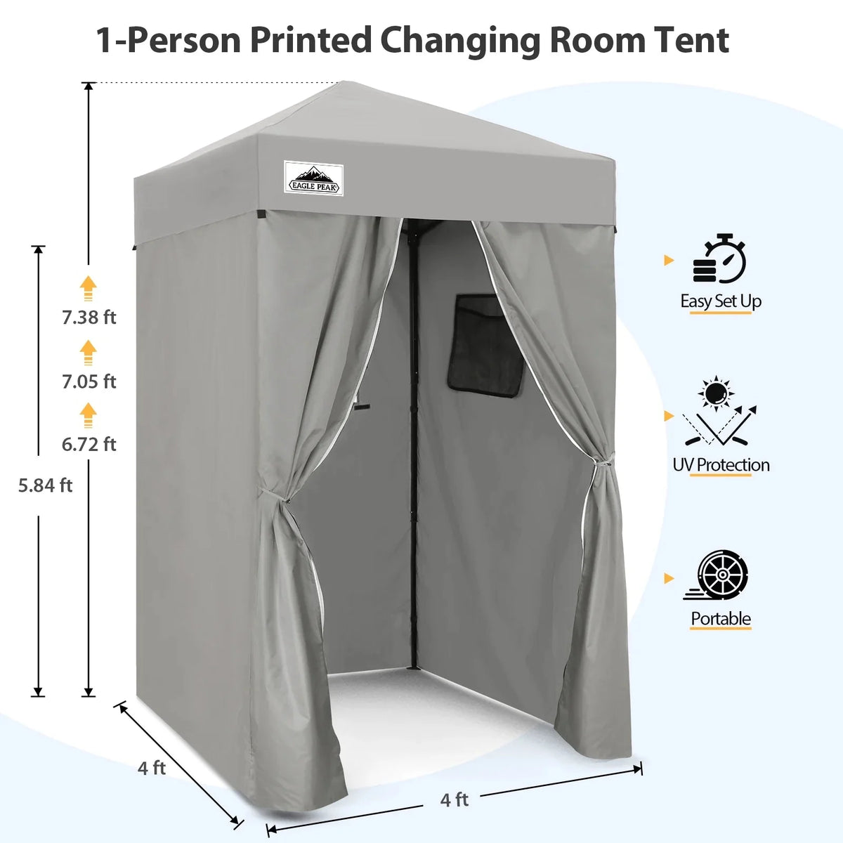EAGLE PEAK Ultra Compact 4 ft x 4 ft Pop-Up Changing Room Canopy - Flex