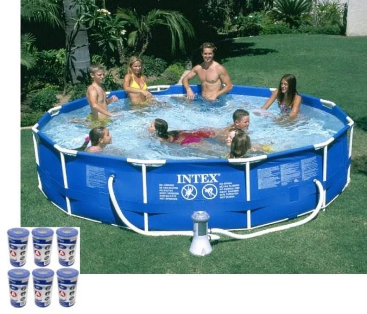 Intex Metal Frame Above Ground Swimming Pool With Filter And Cover, 12 Ft x 30 Inches - 28211EH