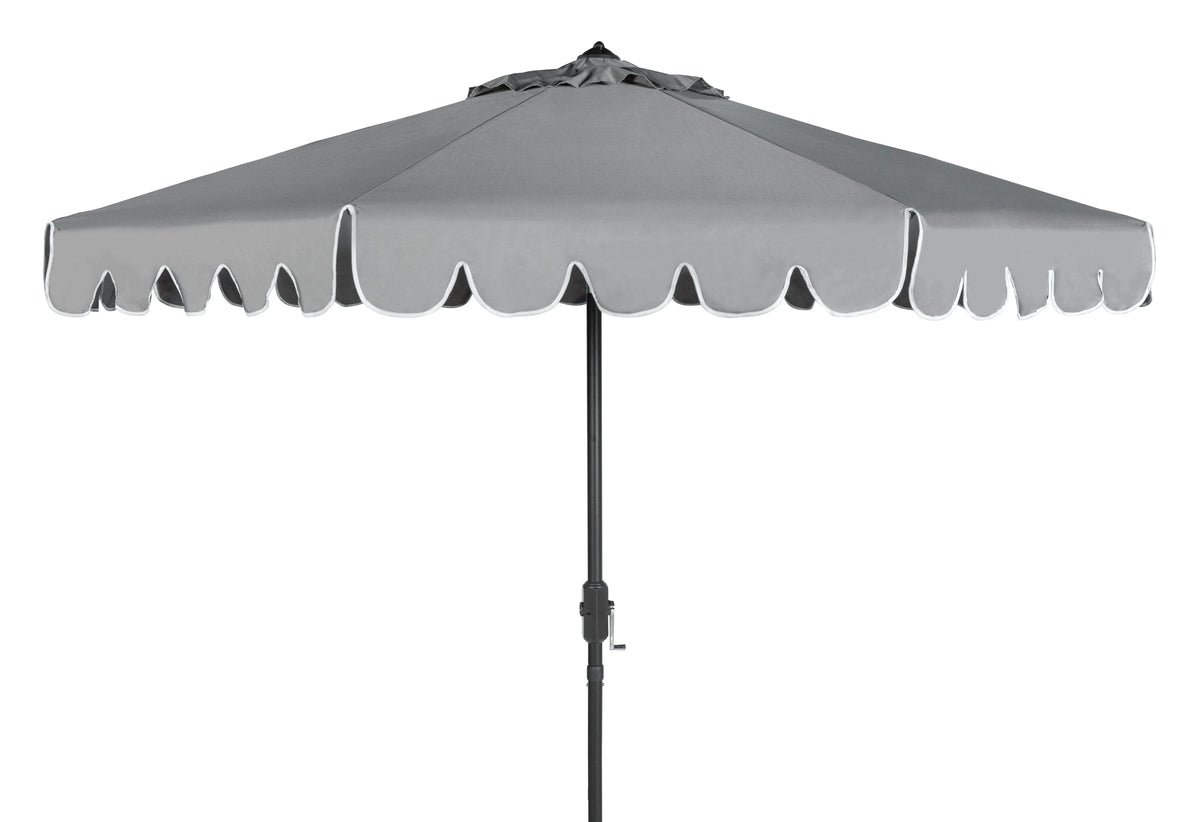 Safavieh Patio Umbrella 9' Crank Tilt Navy/White - Venice