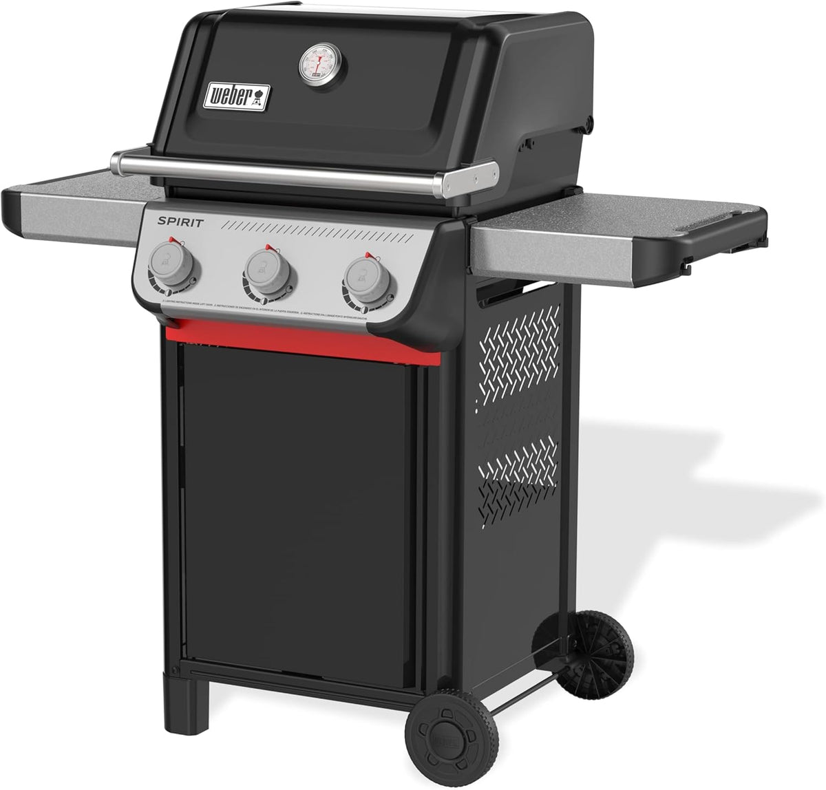 Weber Liquid Propane Gas Grill, 3 Burners, Black, Porcelain-Enameled Cast-Iron Grates - Spirit E-310