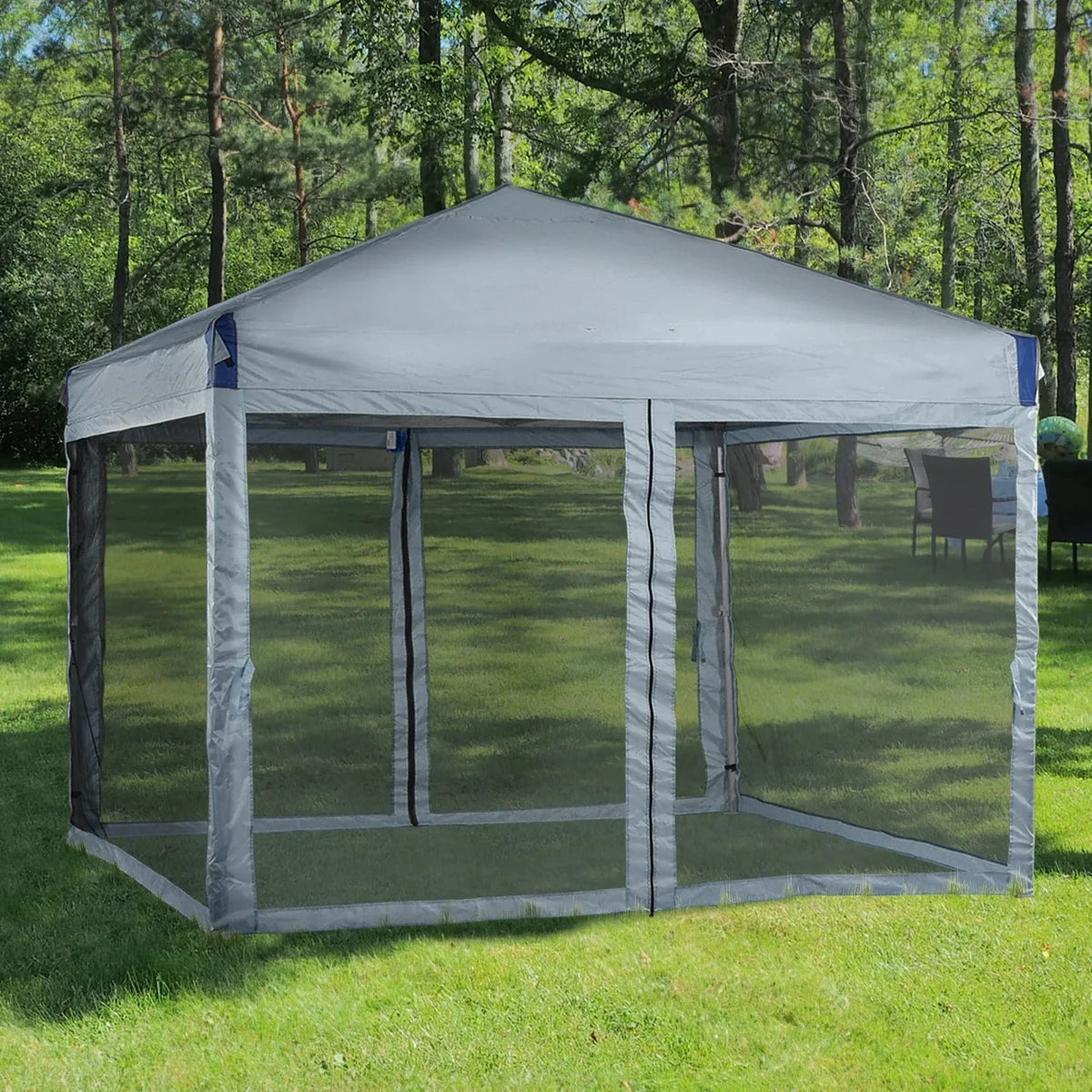 Aoodor Pop Up Canopy 12'x12' With Removable Mesh Sidewalls - Black