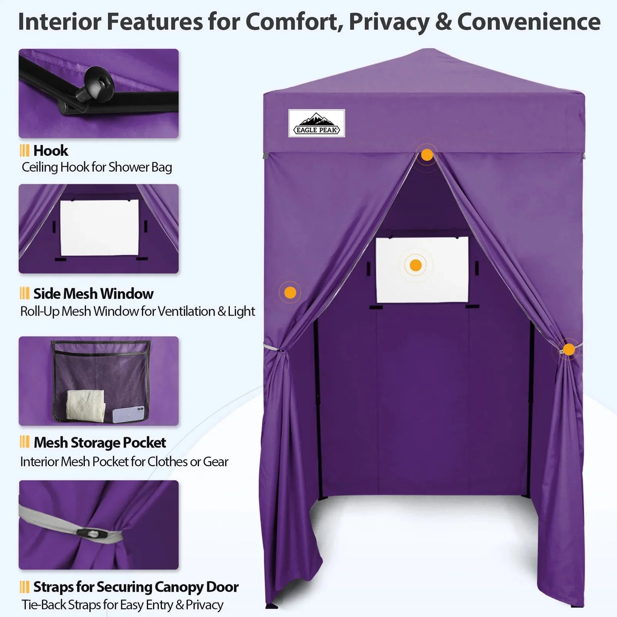 EAGLE PEAK Ultra Compact 4 ft x 4 ft Pop-Up Changing Room Canopy - Flex