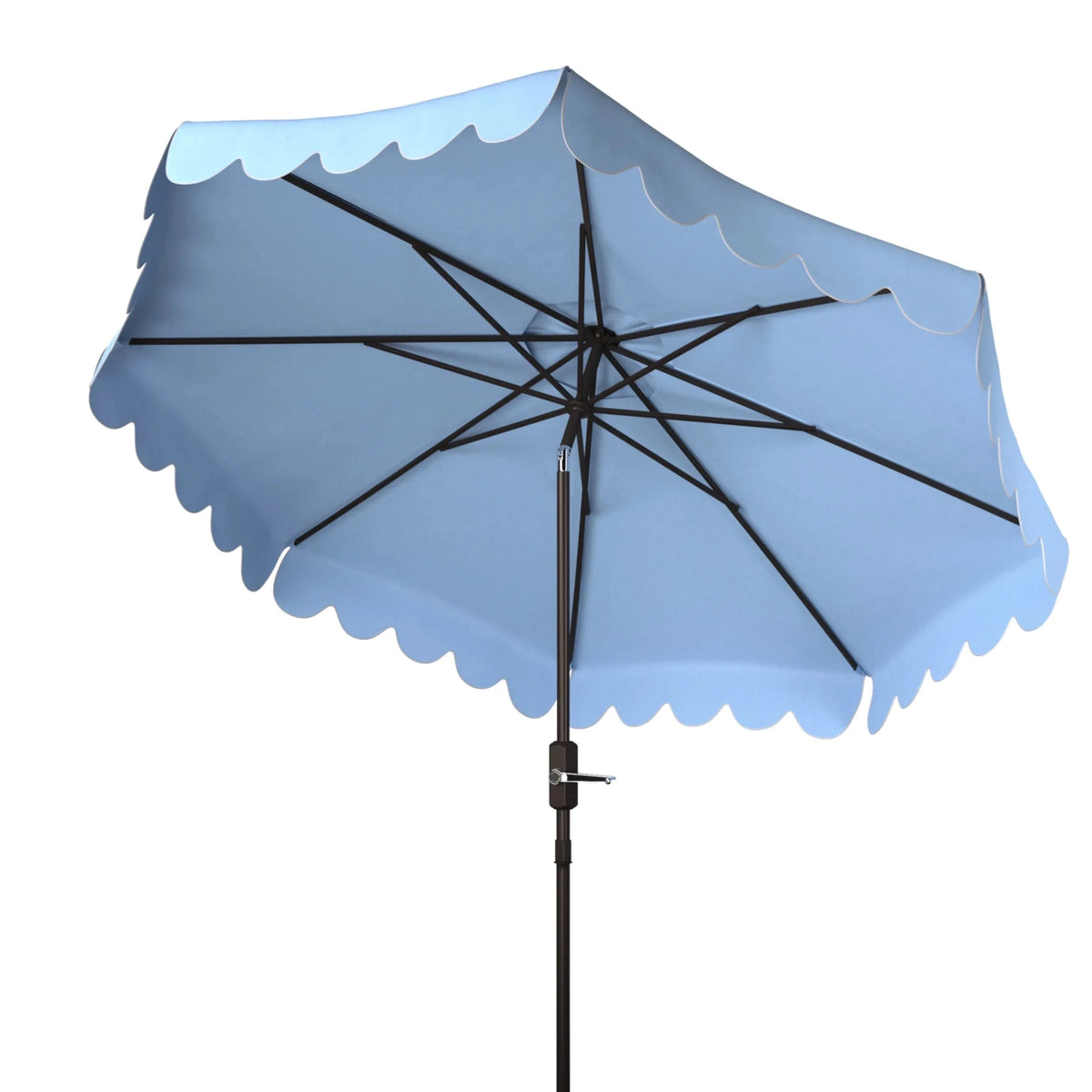 Safavieh Patio Umbrella 9' Crank Tilt Navy/White - Venice