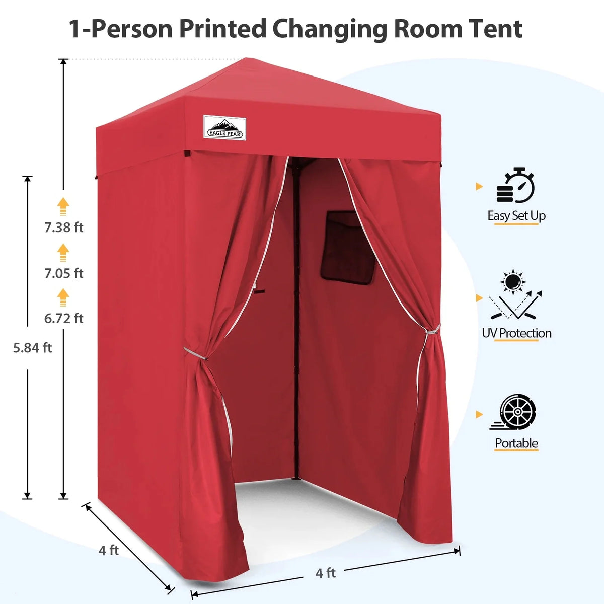 EAGLE PEAK Ultra Compact 4 ft x 4 ft Pop-Up Changing Room Canopy - Flex