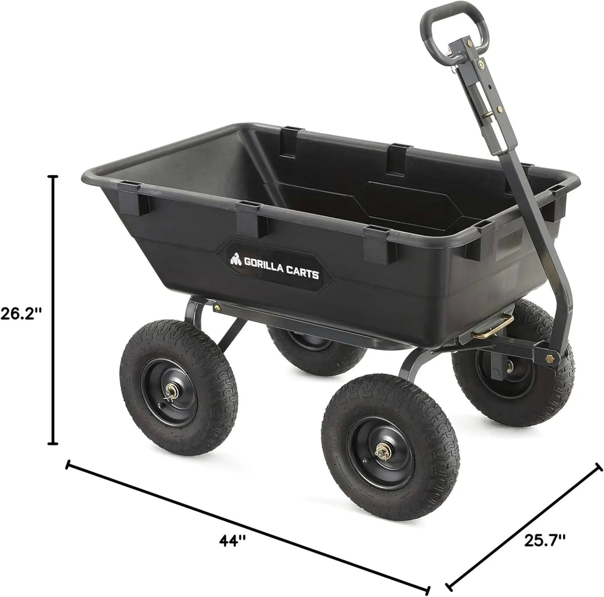 Gorilla Carts Utility Dump Wagon 6 Cubic Feet 1200 lb Capacity Black - GOR6PS