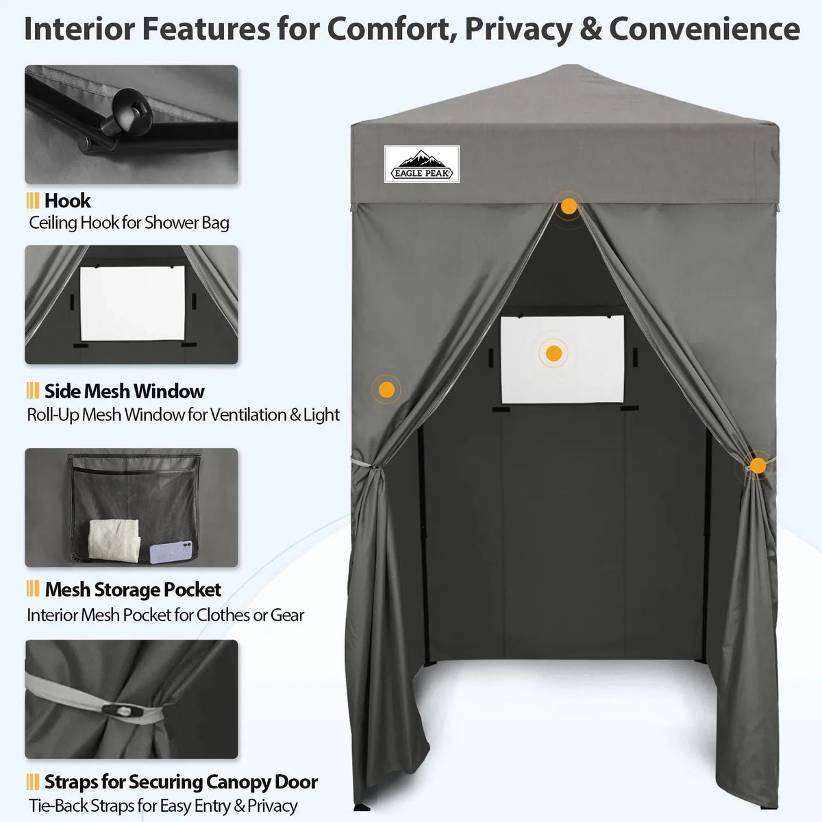EAGLE PEAK Ultra Compact 4 ft x 4 ft Pop-Up Changing Room Canopy - Flex