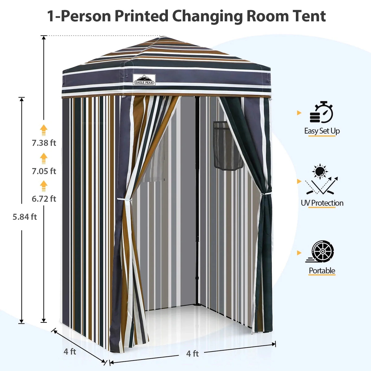 EAGLE PEAK Ultra Compact 4 ft x 4 ft Pop-Up Changing Room Canopy - Flex