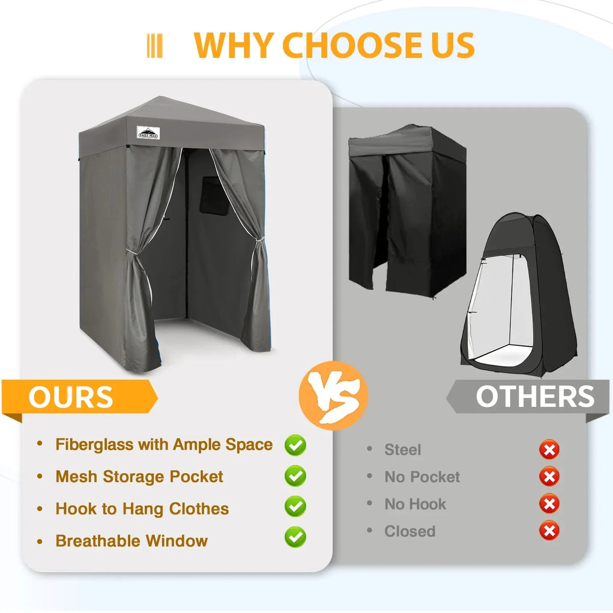 EAGLE PEAK Ultra Compact 4 ft x 4 ft Pop-Up Changing Room Canopy - Flex