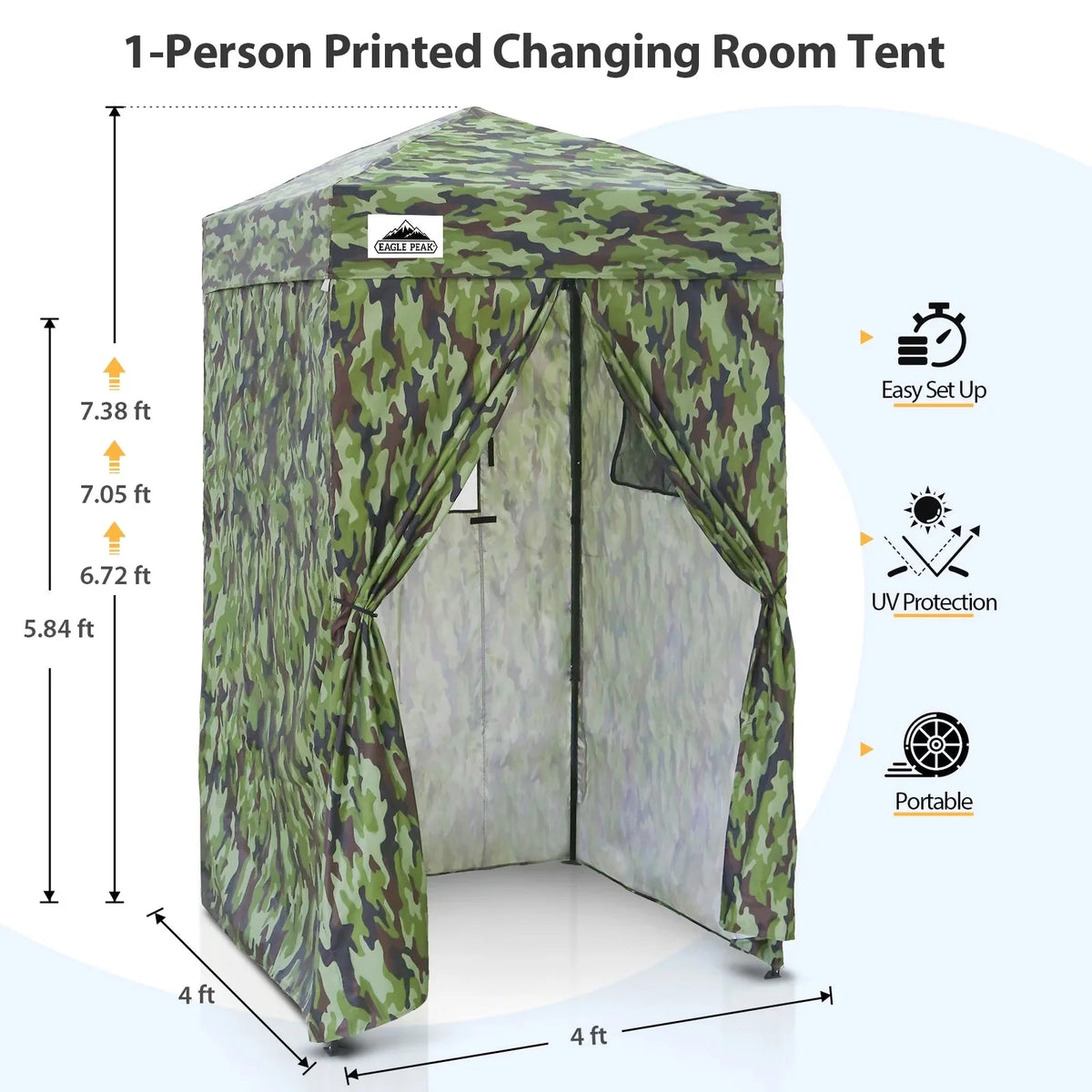 EAGLE PEAK Ultra Compact 4 ft x 4 ft Pop-Up Changing Room Canopy - Flex