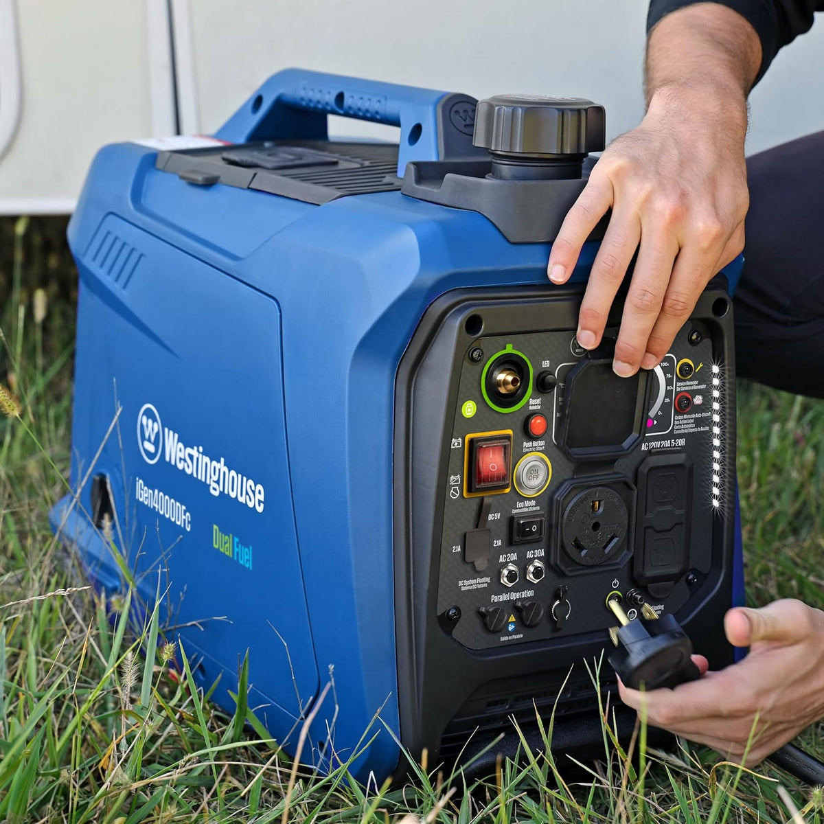 Westinghouse Dual Fuel Portable Inverter Generator, 4000 Peak Watt, Remote Electric Start