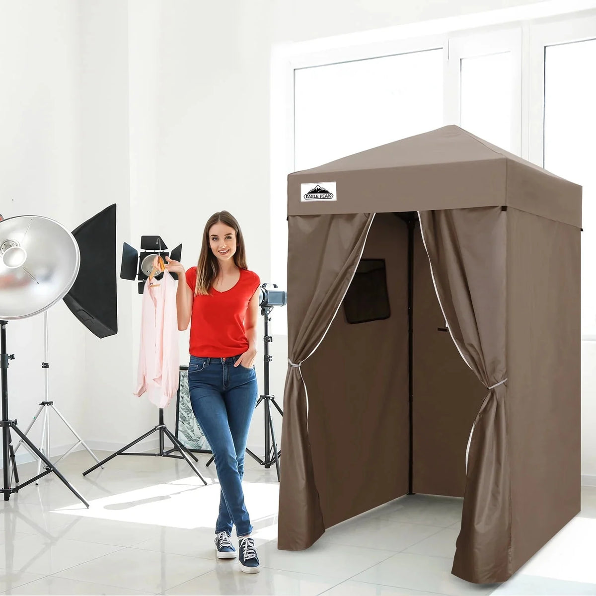 EAGLE PEAK Ultra Compact 4 ft x 4 ft Pop-Up Changing Room Canopy - Flex
