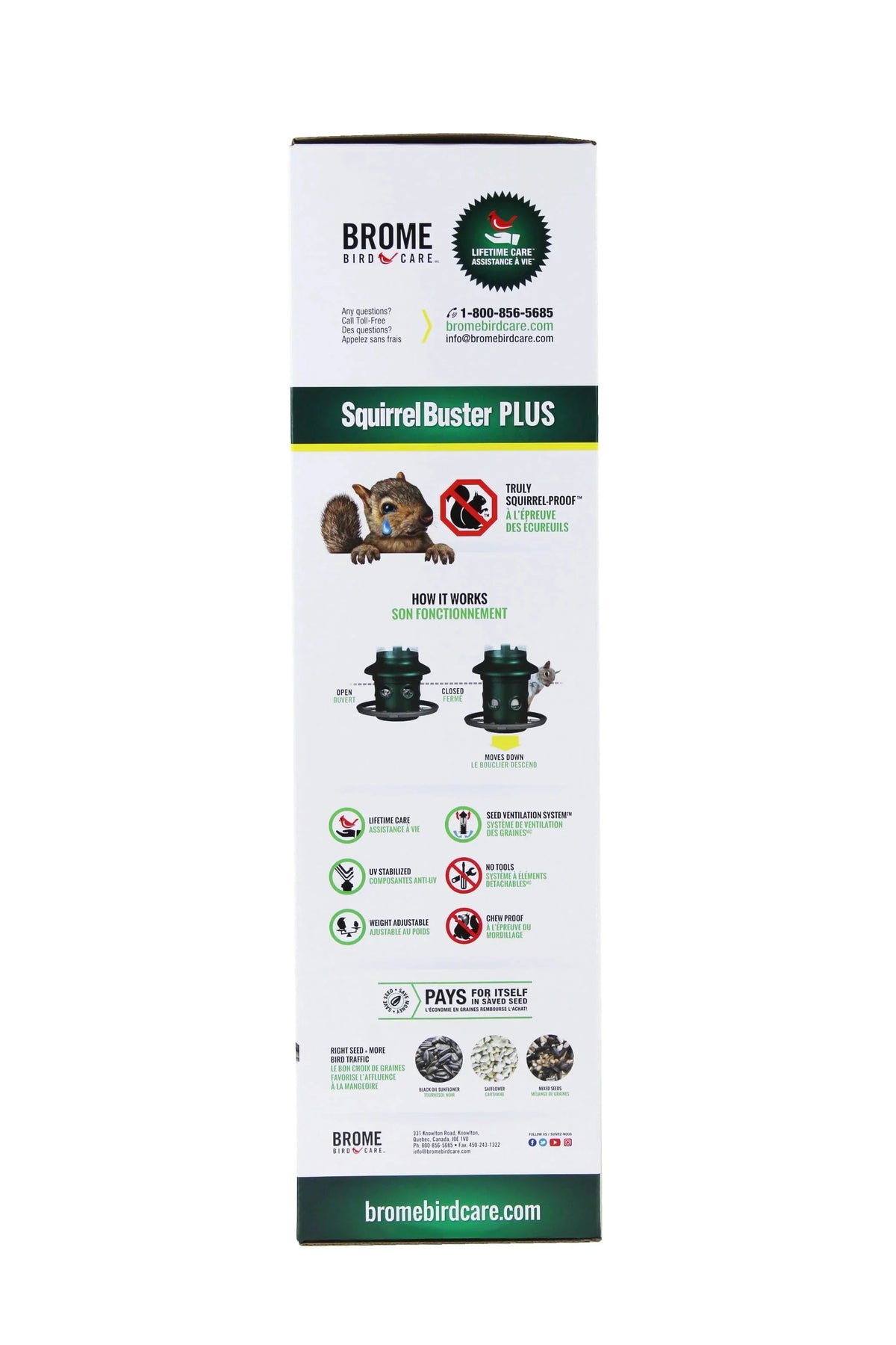 Brome Squirrel Buster Plus Tube Bird Feeder, 23 in, 3 Qt, 2 Pack - Cardinal Perch Ring