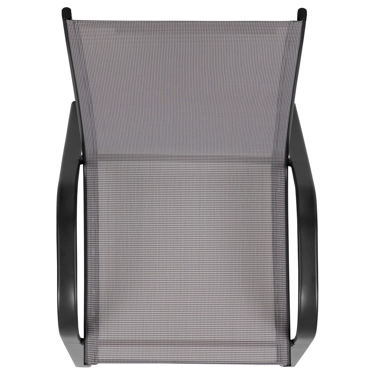 Emma + Oliver Outdoor Stack Chairs, Gray, 4 Pack, 21.25in W x 29in D x 36in H