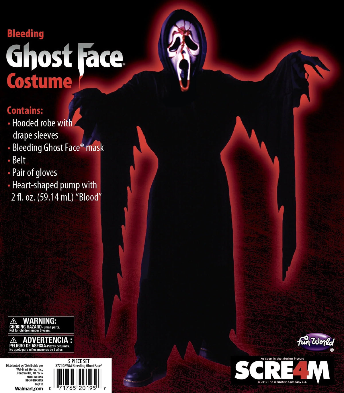 Officially Licensed Bleeding Ghost Face Halloween Costume for Children, by Fun World