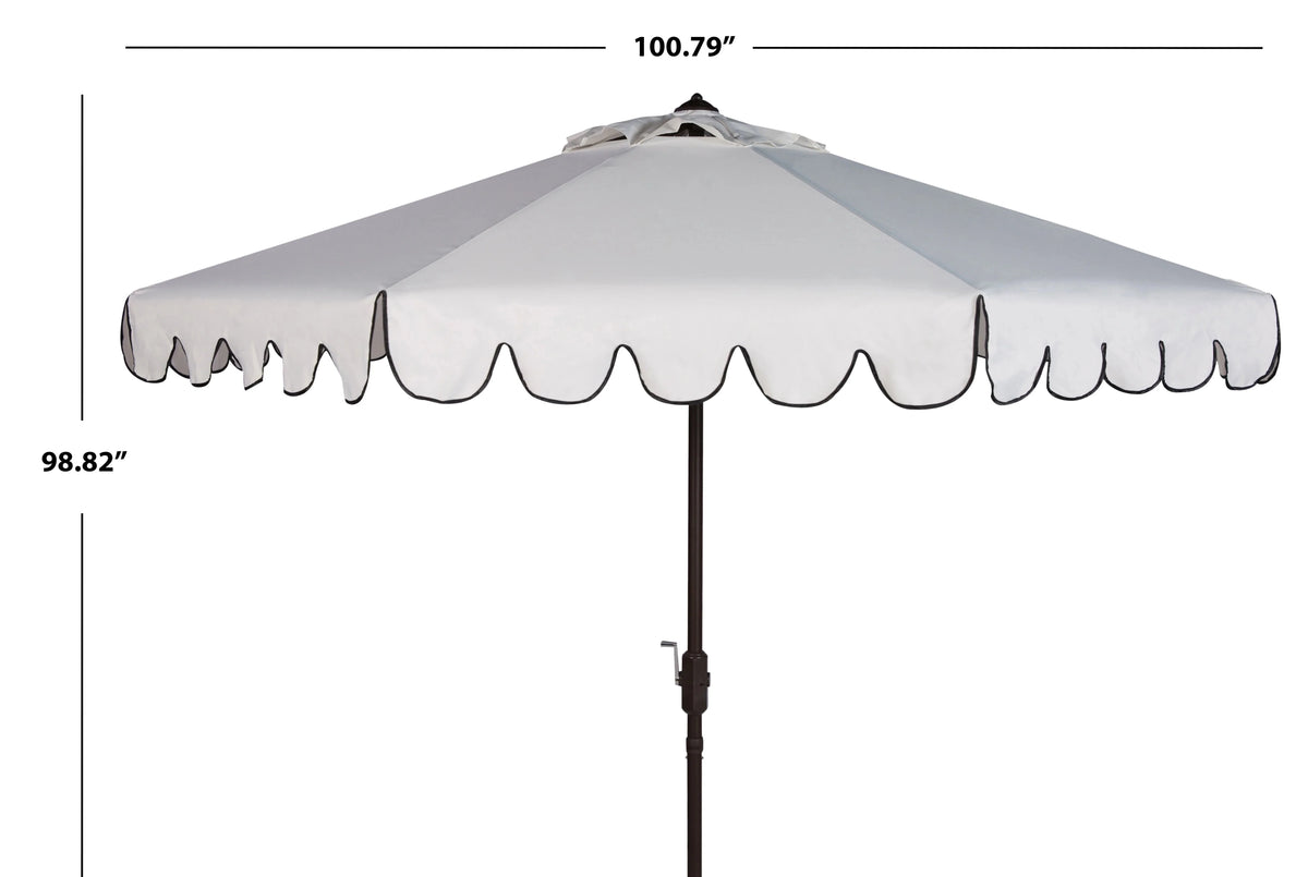 Safavieh Patio Umbrella 9' Crank Tilt Navy/White - Venice
