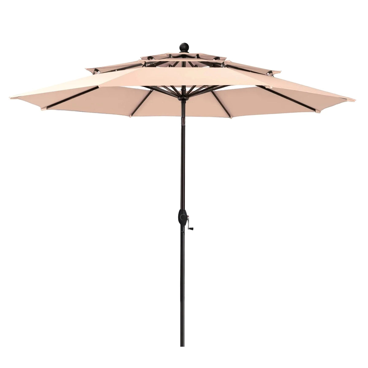 MAISON ARTS 6-Piece Patio Dining Set With 4 Adjustable Folding Chairs, Square Metal Table And 10ft Umbrella