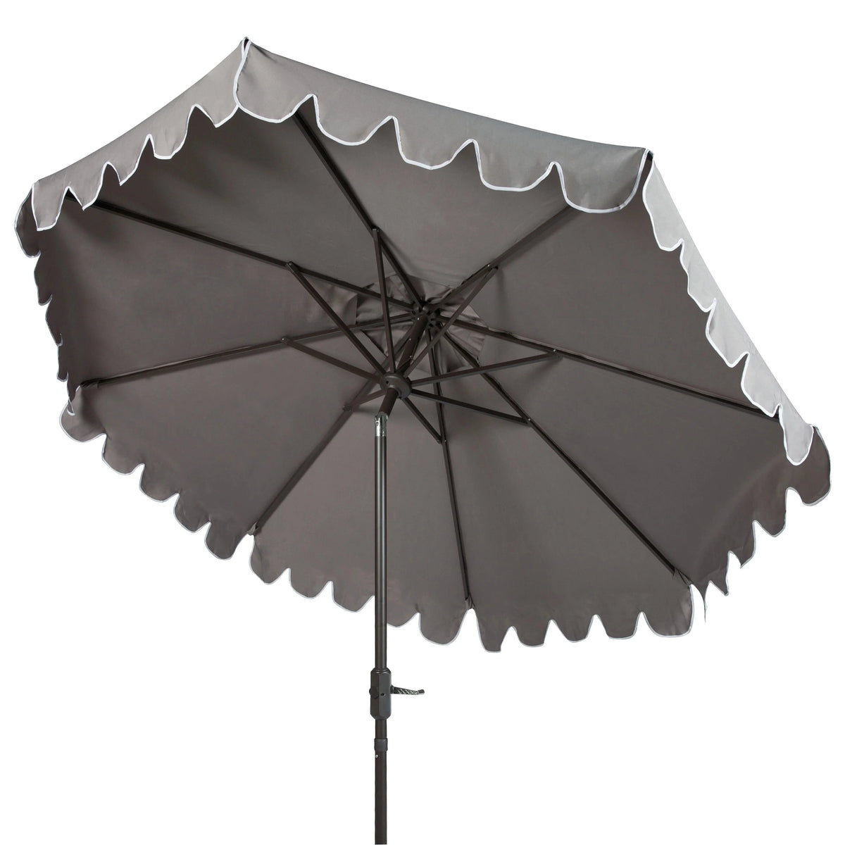 Safavieh Patio Umbrella 9' Crank Tilt Navy/White - Venice
