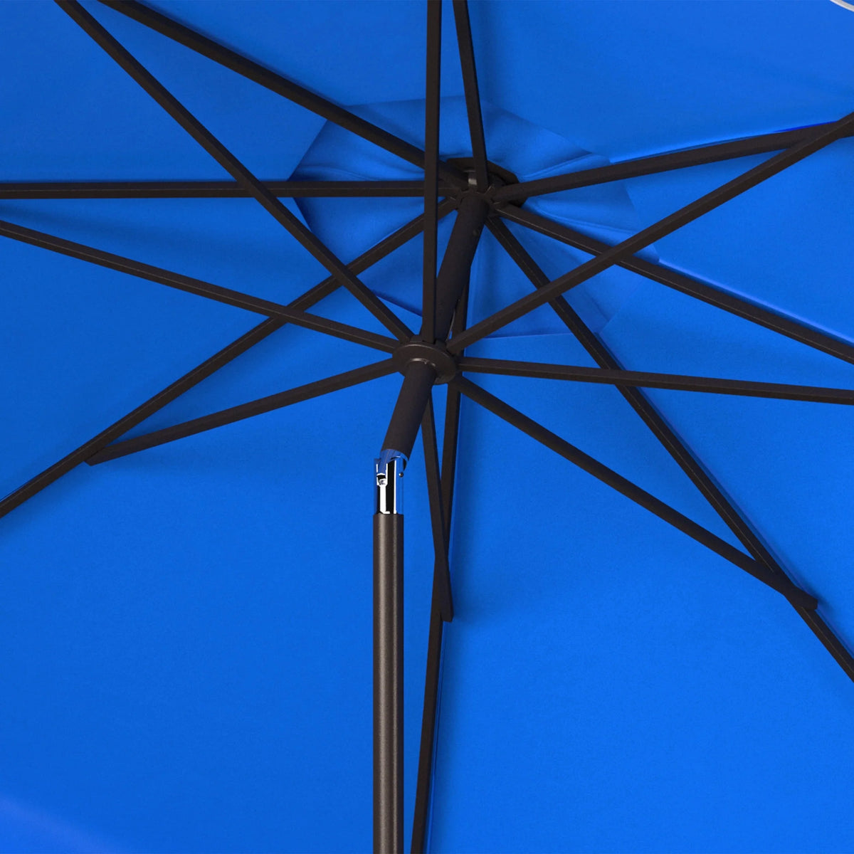 Safavieh Patio Umbrella 9' Crank Tilt Navy/White - Venice