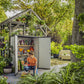 Keter Premier Tall Vertical Resin Outdoor Storage Shed With Floor And Locking Double Doors - Grey