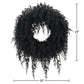 My Texas House Halloween Drapey Faux Cedar Wreath, Black, 24"