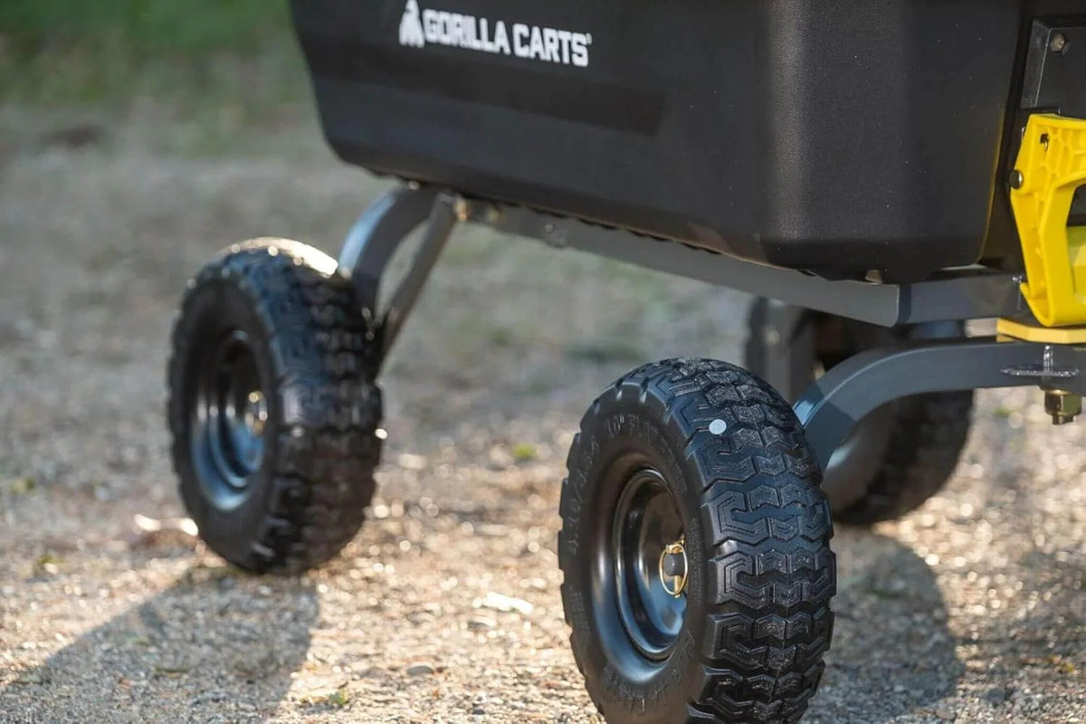 Poly Dump Garden Cart With No-Flat Tires, 7 Cubic Feet, 1200-Pound Capacity, Black - 7GCG-NF