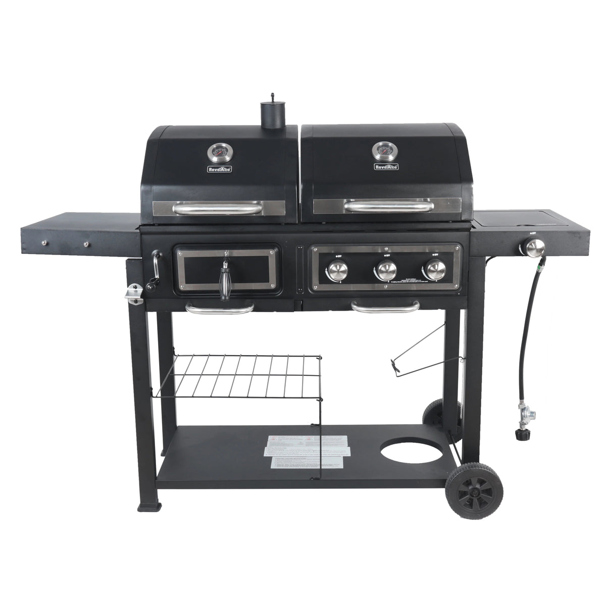 Dual Fuel Gas And Charcoal Combo Grill, Black With Stainless - GBC1793W