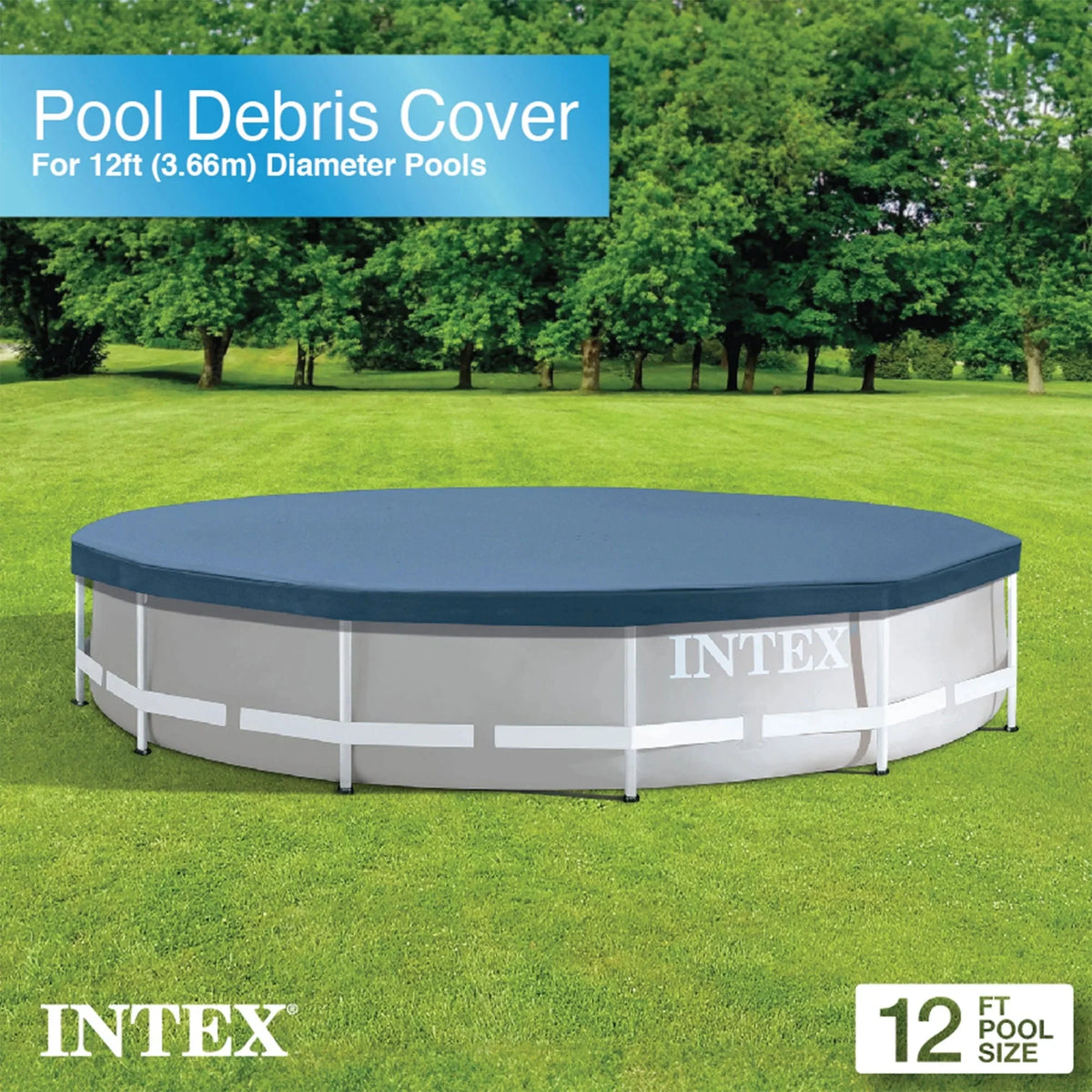 Intex Metal Frame Above Ground Swimming Pool With Filter And Cover, 12 Ft x 30 Inches - 28211EH