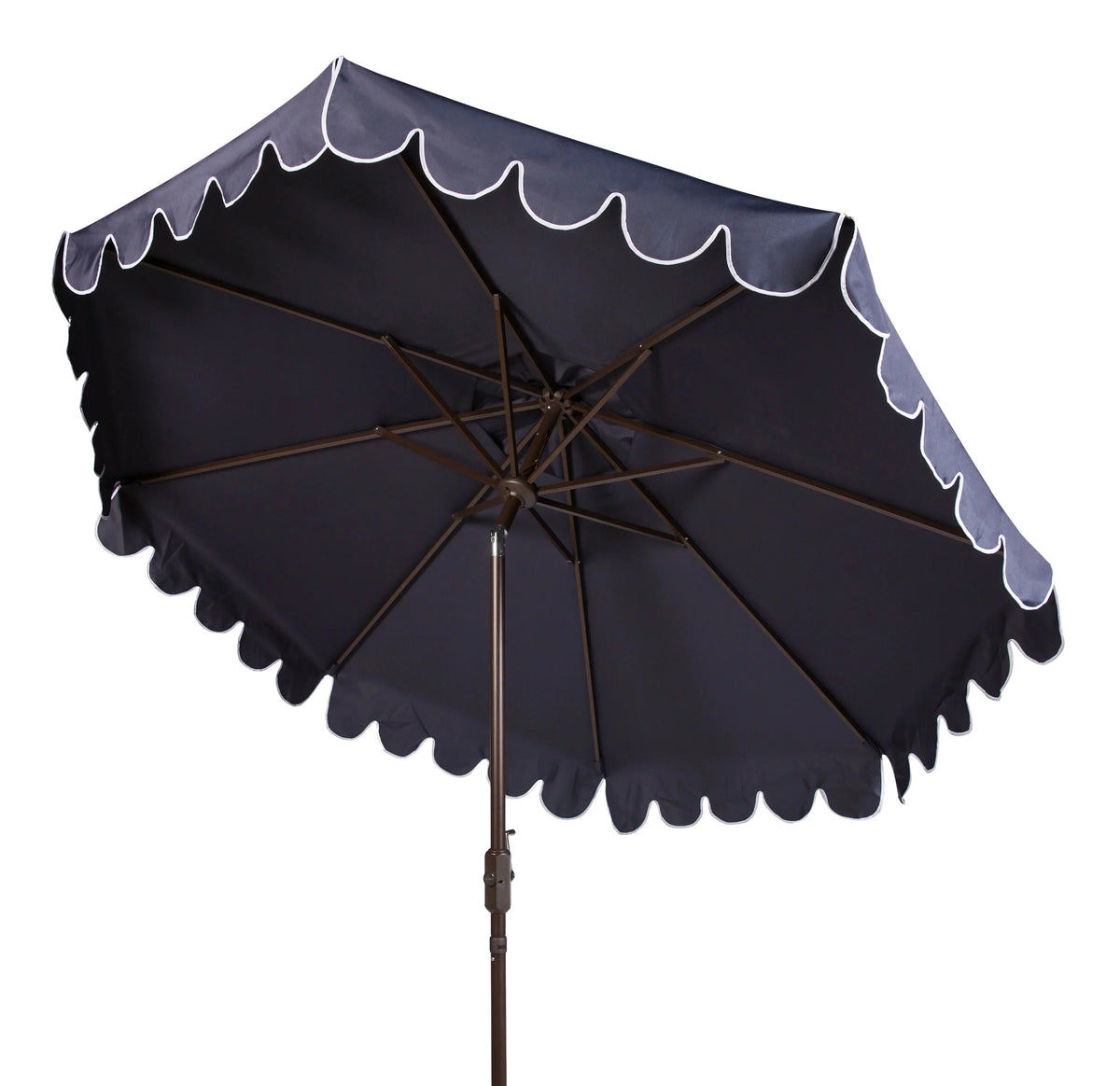 Safavieh Patio Umbrella 9' Crank Tilt Navy/White - Venice