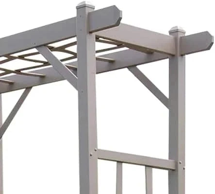 Dura-Trel PVC Garden Arbor, Elmwood, Mocha, 57in x 85in
