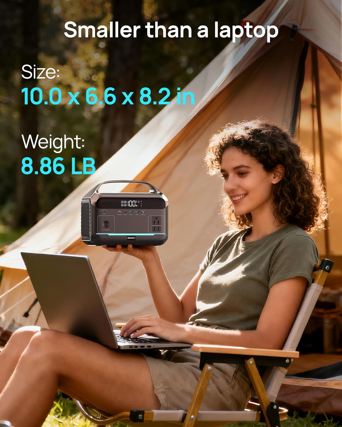 DaranEner Portable Power Station With 80W Solar Panel, 288Wh LiFePO4 Battery, 600W, 1200W Surge