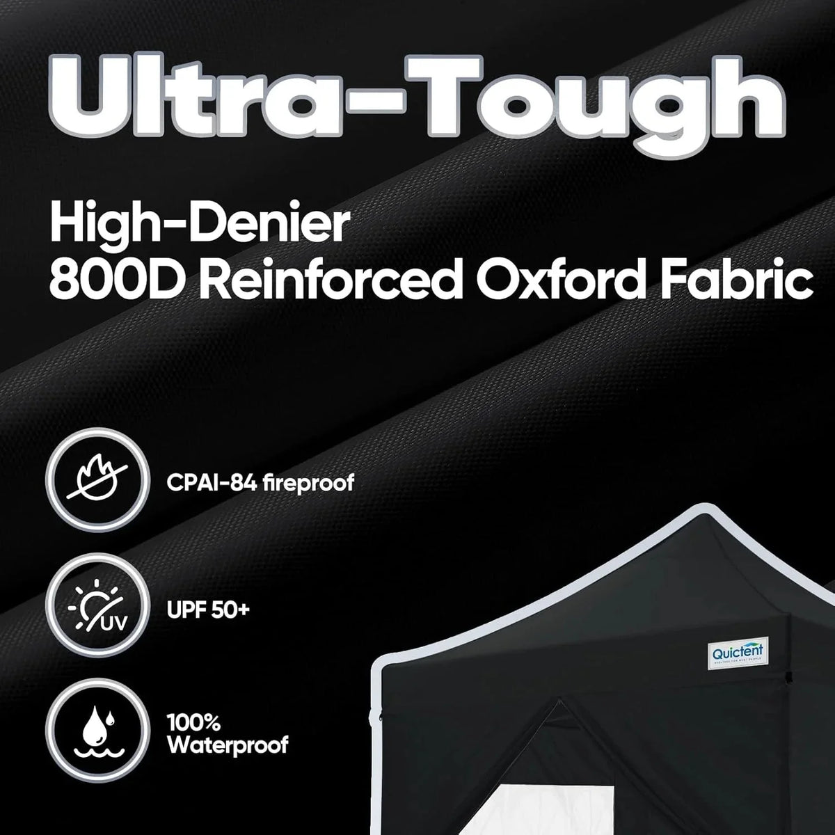 Quictent 10 x 10 ft Pop-Up Canopy Tent With Reflective Top, Fluorescent Rope And Vented Top