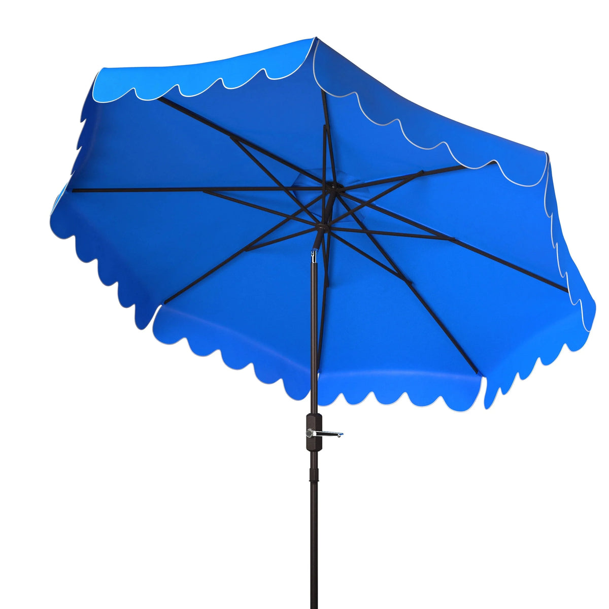 Safavieh Patio Umbrella 9' Crank Tilt Navy/White - Venice