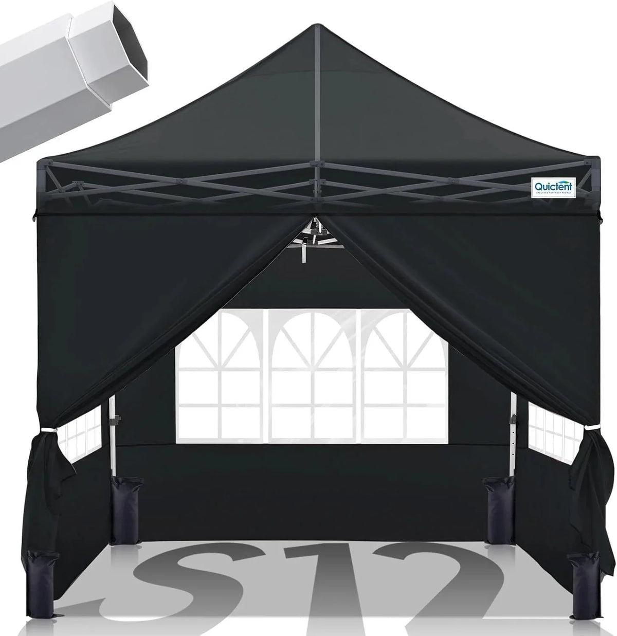 Quictent 10 x 10 ft Pop-Up Canopy Tent With Reflective Top, Fluorescent Rope And Vented Top