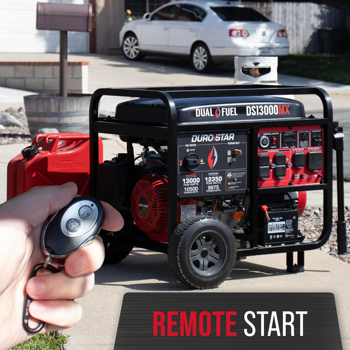 DuroStar Dual Fuel Portable Generator, 13,000-Watt, 500cc - DS13000MX