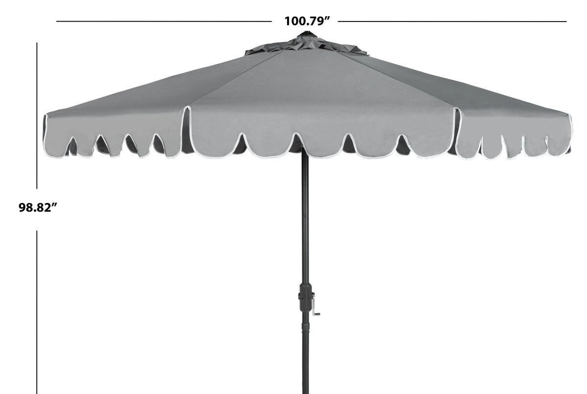 Safavieh Patio Umbrella 9' Crank Tilt Navy/White - Venice