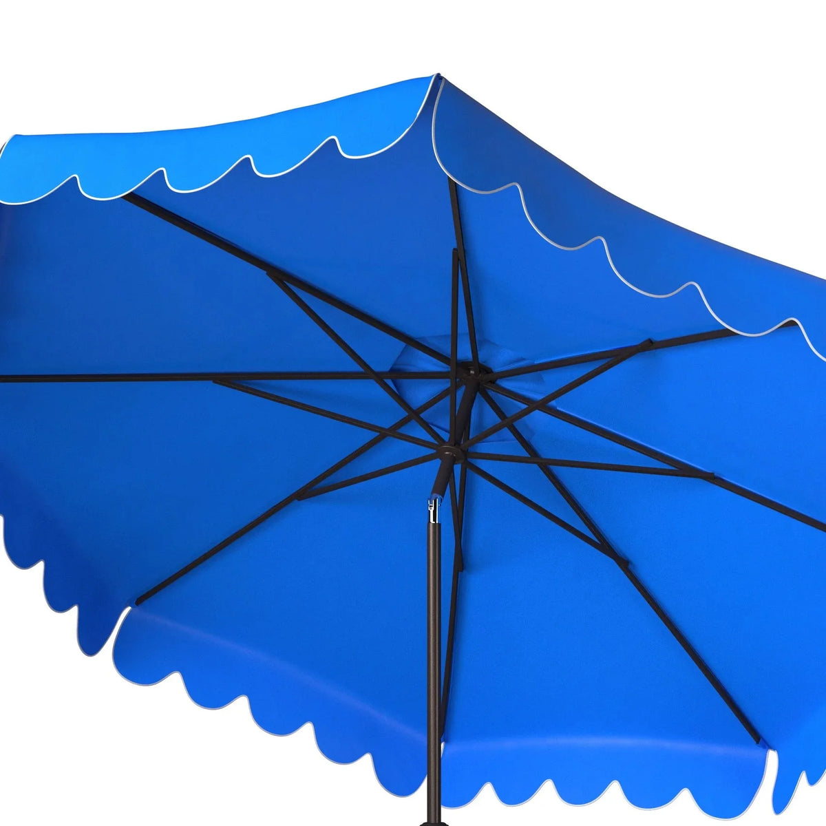 Safavieh Patio Umbrella 9' Crank Tilt Navy/White - Venice