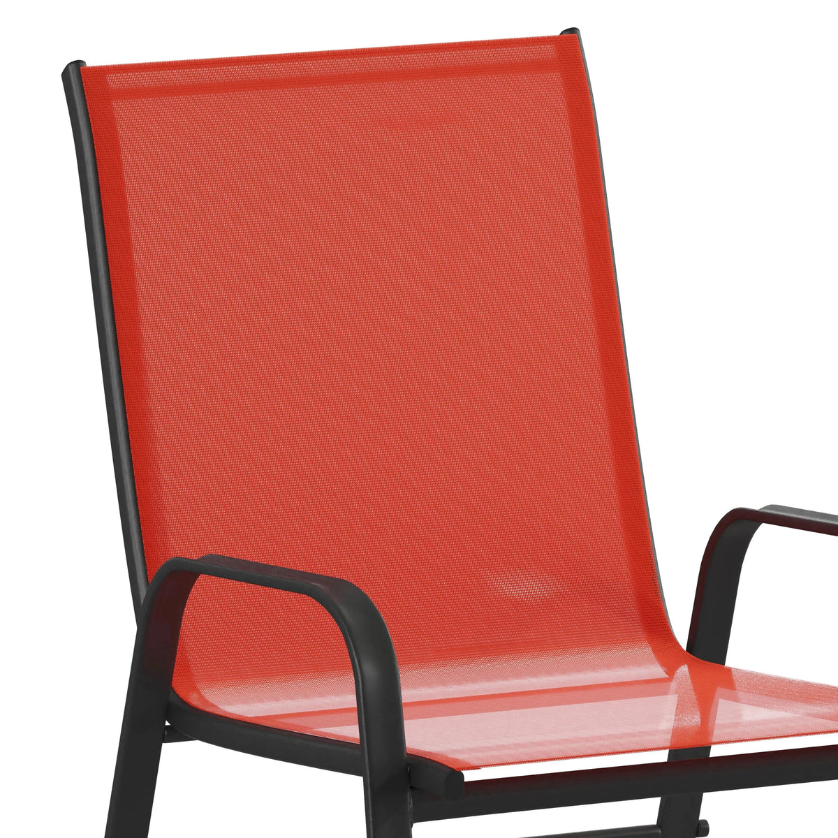 Emma + Oliver Outdoor Stack Chairs, Gray, 4 Pack, 21.25in W x 29in D x 36in H