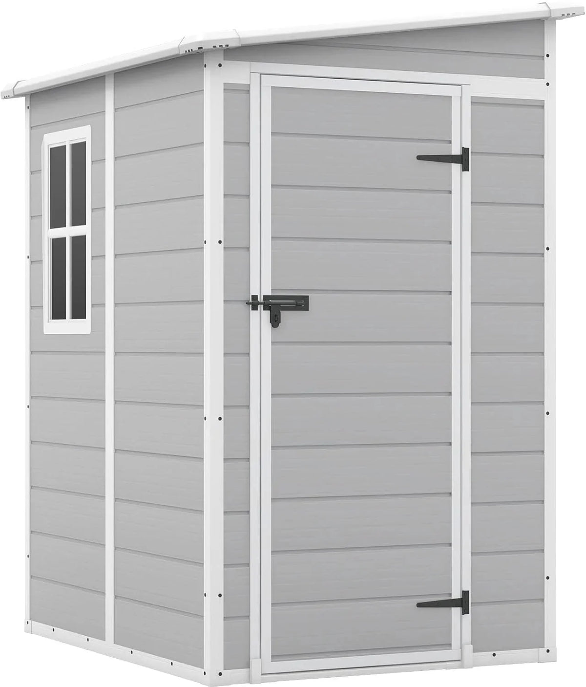 Patiowell 6x4 FT Resin Outdoor Storage Shed With Floor - Light Gray